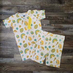 Magical Mamas Pajama Party & Co Cream Easter Short Sleeve & Shorts PJ Set
